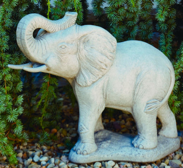 Elephant Cement Garden Statue Yard Art Decor